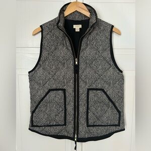 J. Crew Black and White Herringbone Vest